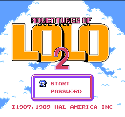 Adventures of Lolo 2 Title Screen